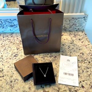 18K White Gold Diamond Love Letter “O” Necklace